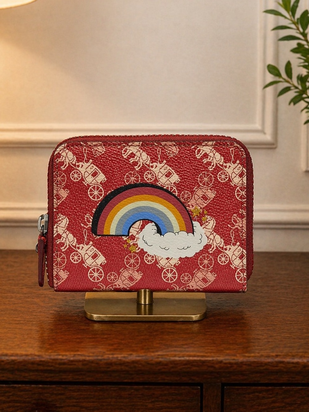 Coach Rainbow Print Full Zip Wallet NIB